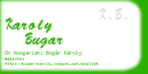 karoly bugar business card